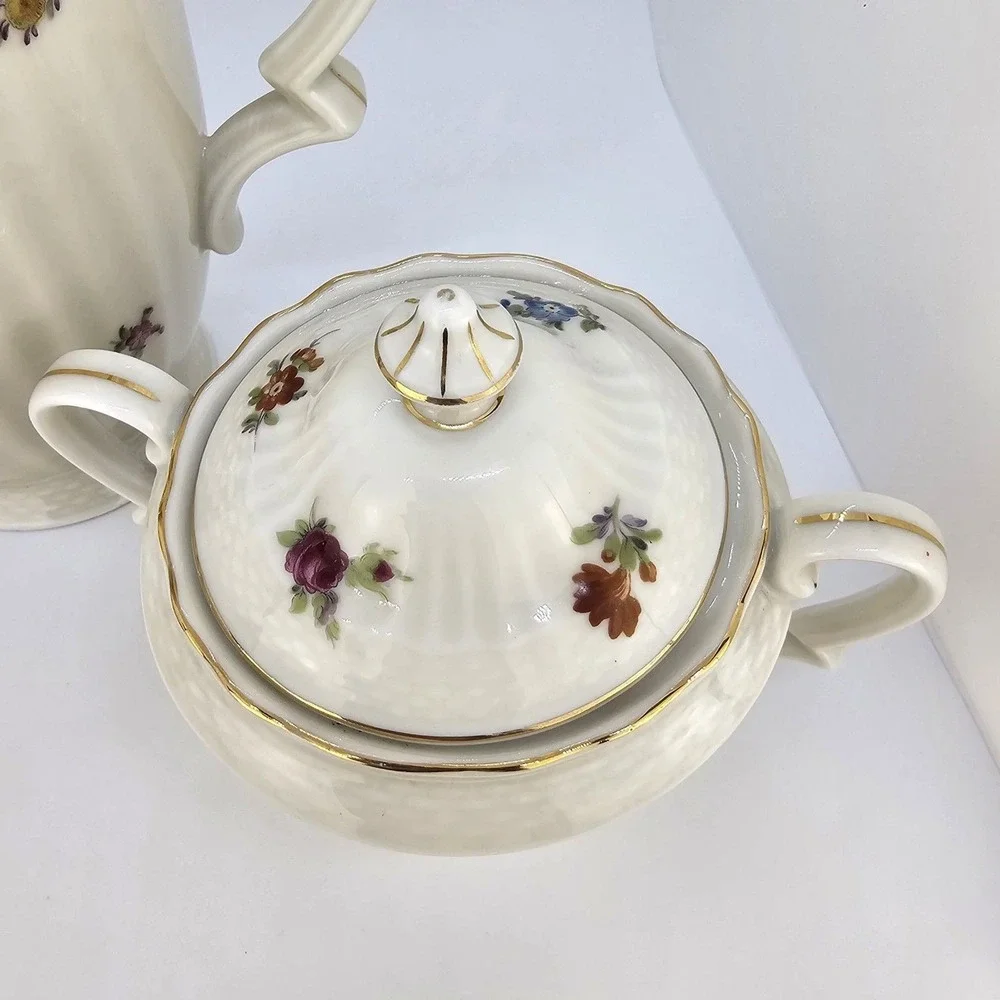 Epiag Czechoslovakia COFFEE TEA POT With Cream and Sugar Bowl China‎